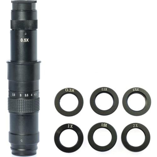 Industrial Microscope Camera 0.5X 0.75X 1X 1.5X 2X Auxiliary Barlow Objective Lens for 180X Microscope Camera C-mount Len