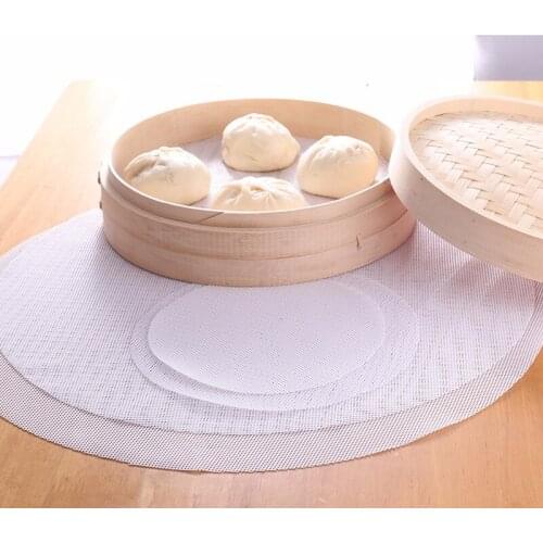 Round Silicone Steamer Mesh Pad Non-Stick Dumplings Mat For Steamed Stuffed Buns/Bread Pastry Kitchen Cooking Tools KBBM0001