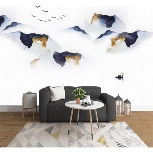 Milofi custom 3D wallpaper mural abstract ink landscape landscape living room bedroom background wall decoration painting wallpa
