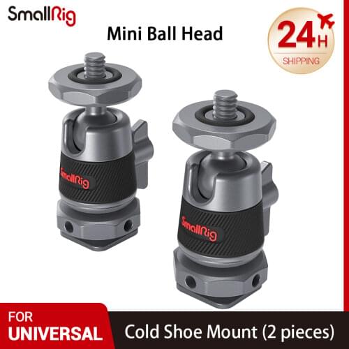 SmallRig 1/2 pcs Mini Ball Head with Removable Cold Shoe Mount Mounts lights & video accessories to the camera 2948/2795