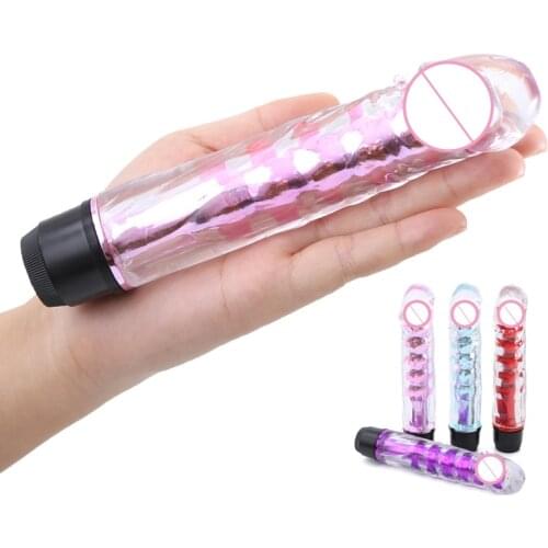 G Spot Jelly Vibrator Multi-speed Vibration Clitoris Stimulator Crystal Dildo Female Masturbator Clit Vibrator Sex Toy for Women