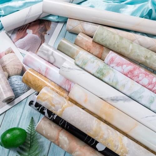 Marble stickers kitchen furniture renovation stickers desktop waterproof and oil-proof thickening wallpaper self-adhesive