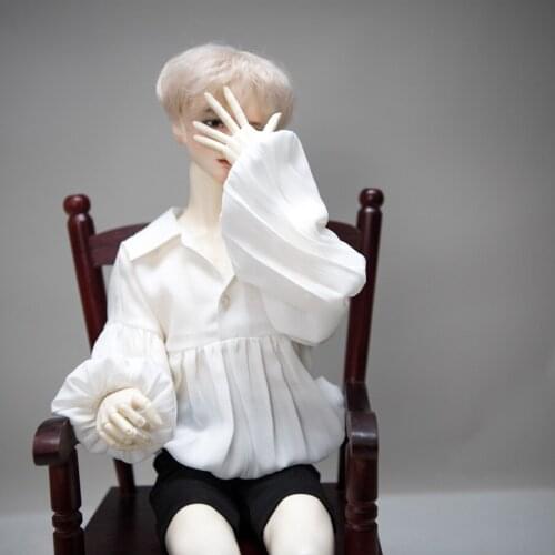BJD doll clothes suitable for 1-3 1-4 uncle size white palace style shirt tops doll accessories