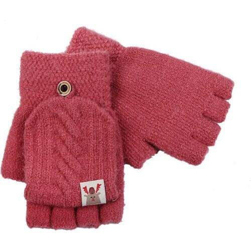 Unisex men Knitted Fingerless Gloves Winter women Soft Warm Mittens Gloves