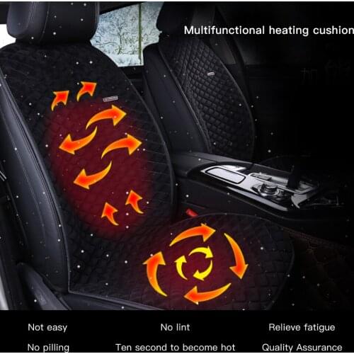 Car Heating Cushion 12V24V Plush Front Single Seat Car Thermostatic Seat Cushion Heated Car Seat Covers Car Interior Accessories