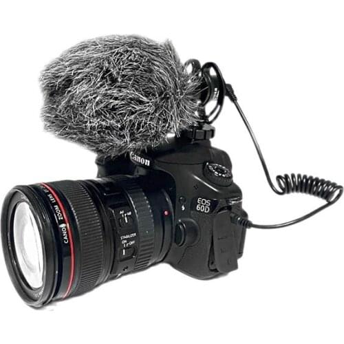 Portable Camera Microphone Vlog Live Broadcast Video Shotgun Microphone for Wide Angle Vlogging Cameras With 20mph Wind Rating