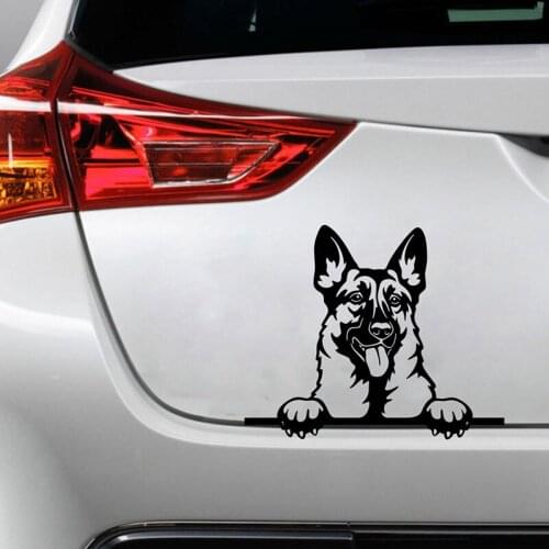 RuleMylife German Shepherd Peeking Vinyl Decal Cute Funny Peep Animal Car Tail Decorative Stickers