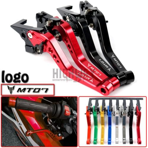 Motorcycle Brake Handle Bar Lever CNC Aluminum Short Adjustable Brake Clutch levers For Yamaha FZ-07 FZ07 MT-07 MT07 2014-2017