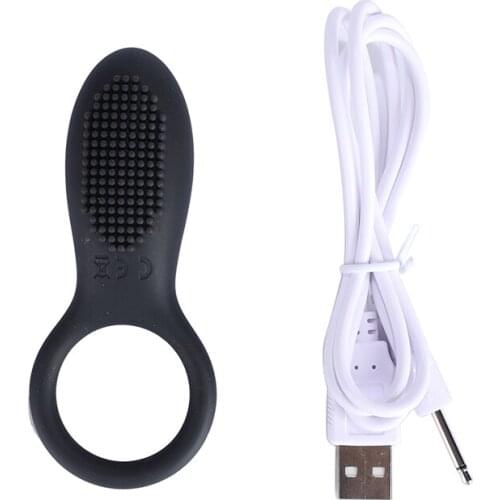 Silicone 10 Frequency Charging Vibrating Penis Ring for Men Extend Time Delayed Ejaculation Lock Sperm Ring Cock Ring Sex Toys