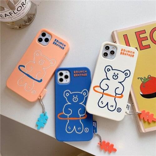 Cartoon Sports Loosing Weight Bear Pendant Case For OPPO A79 A8 R9s R11 s R15 R17 Pro Reno 2 Z 2Z 3 4 SE 5 Pro ACE Silicone Case