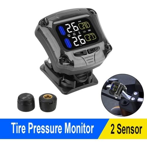 MOTO TPMS Motorcycle Motorbike Tire Pressure Monitoring System Sensor LCD Screen Display Wireless Motorbike Accessories