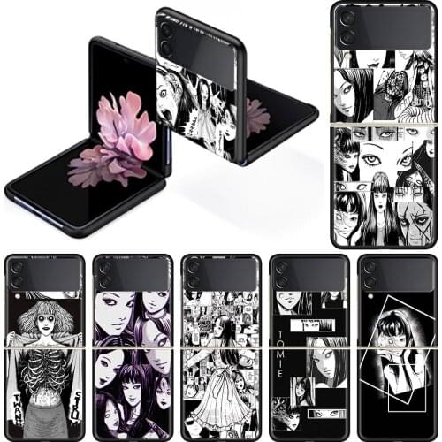 Fold Phone Case for Samsung Galaxy Z Flip 3 Silicone Funda Tpu Hard Shockproof Cover Fashion Coque Junji Ito Tees Comics