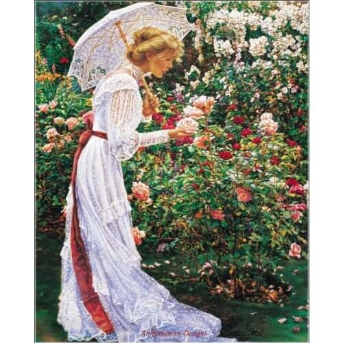 Counted Cross Stitch Kits Needlework Embroidery - 14 ct Aida DMC Color DIY Arts Handmade Home Decor - Hidden Garden