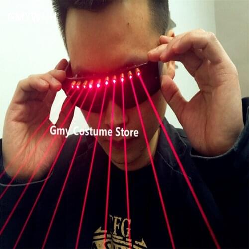 T4 Party event ballroom dance dj weras red color laser glasses stage wears red laser beams costume robot man projector disco bar