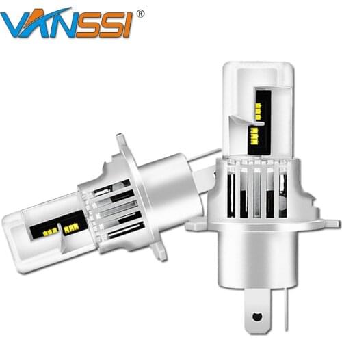 VANSSI 6000lm 6000k White H4 LED Headlight Bulbs, 9003 Hi Lo Beam Super Bright All-in-One Conversion Kit,Pack of 2