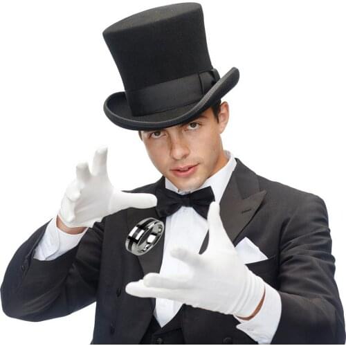 Magic show Magic Trick Floating Ring Magic with Gift Flying card Floating Effect Invisible Suspension Magic Props Thumb Rings