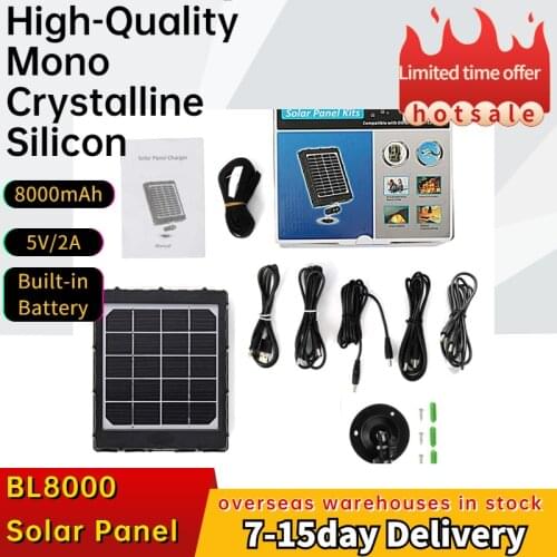5V/2A Solar Panel Charger Suitable For Hunting Trail Cameras Feeder Kit Forest Wild Game Camera USB Adapter