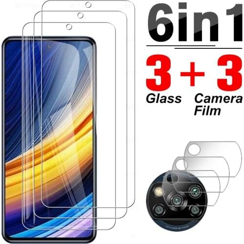 6in1 Screen Camera Lens Protector For Poco X3 Pro Tempered Glass Case xiamoi pocco x3pro poxo x 3 pro x3nfc m3 pro 5g f3 HD Film