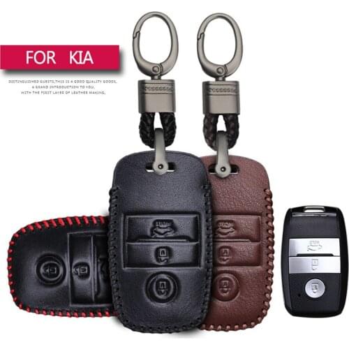 For Kia Ceed Rio 3 4 Cerato Picanto Soul Sportage K2 K3 Optima Sorento Car Key Protection Shell Key Case Cover Leather Key Ring