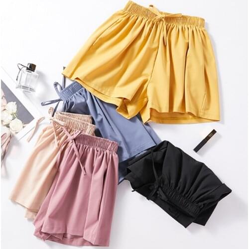 Chiffon Casual Shorts women 2020 Summer new fashion High waist Shorts Women Candy Color Loose Shorts