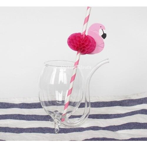 2000pcs Funny Flamingo Paper Drinking Straws Bendy Drink Straws for Bachelorette Party Festival Decorations Wholesale