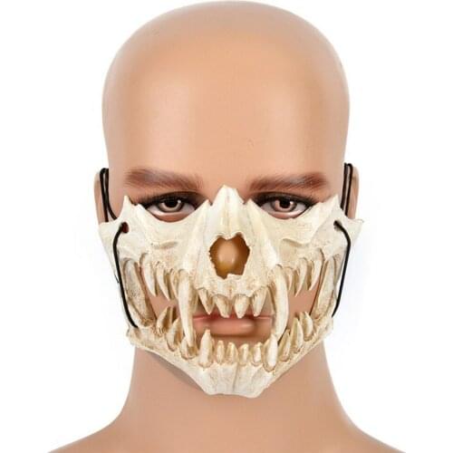 Anime PU Half Face Cosplay Mask Dragon Tiger Dog Halloween Masks Adult Carnival Props