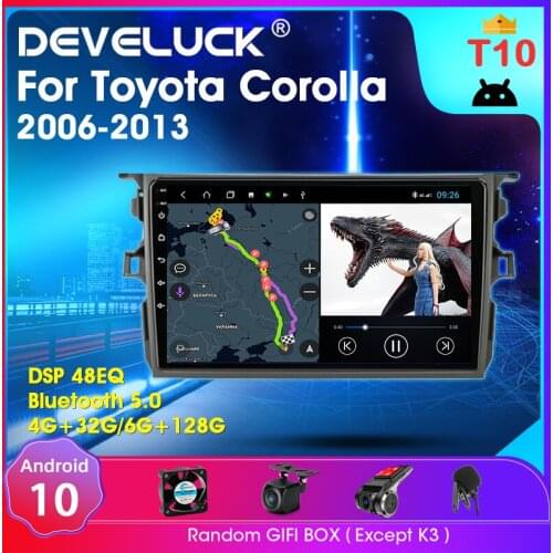 9" Android 10.0 Car Radio For Toyota Corolla E140/150 2006-2016 Multimedia Player Navigation 2 din 4G GPS Navigation Stereo DVD