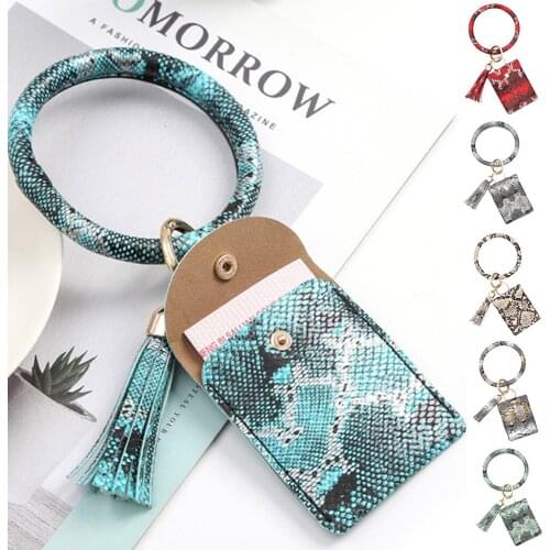 Large Bracelet Keychain Card Holder Tassel Bangle Key Ring Wristban With Wallet Fashion Multilayer Golden Chain Necklace Ladies