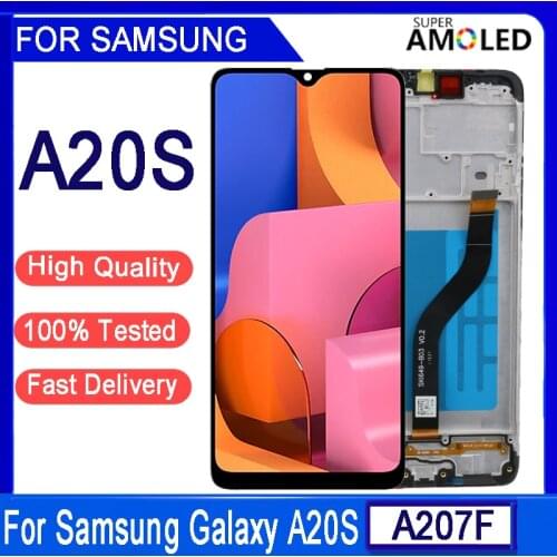 6.5"Original Display For Samsung Galaxy A20s LCD Touch Screen Digitizer Replacement For SAMSUNG A20s SM-A207F SM-A207G With Fram