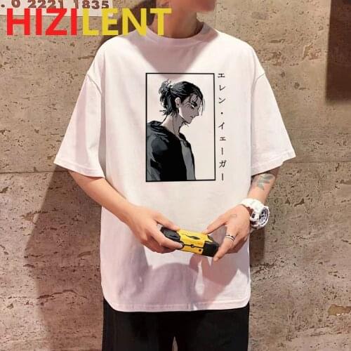 Japanese Anime Attacks on Titan Eren Yeager T-shirt Casual Short Sleeves Printed T-Shirt Unisex Tops Manga Harajuku Streetwear