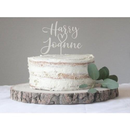 Custom Cute Heart Wedding Cake Topper,Heart Wedding Topper,Love Heart Wedding Topper,Wooden Cake Topper,Wedding Cake Decoration