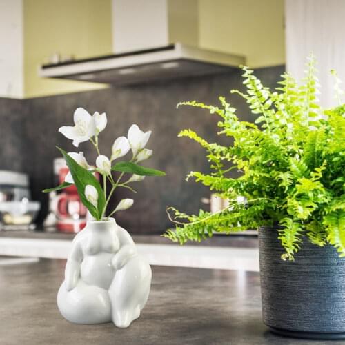 Ceramics Vases Home Decor Body Shape Vase Flower Base Insert Desk Ornaments Decorative Porcelain Bust Vase Room Decoration Craft