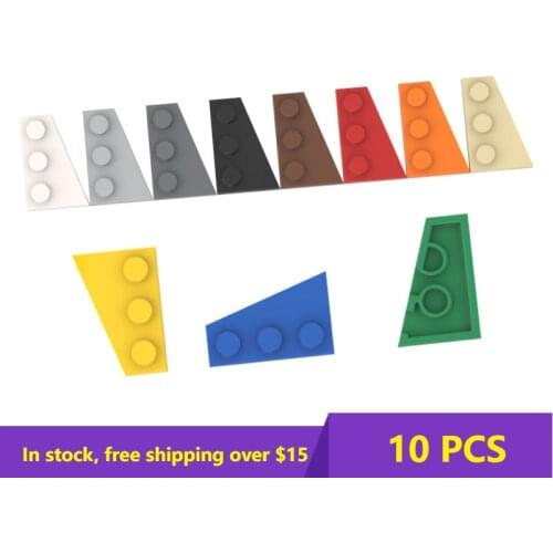 10 PCS MOC 43722 2x3 Wedge Plate (Right) Compatible With Assembles Particles For Building Blocks Parts DIY Educational Gift Toy