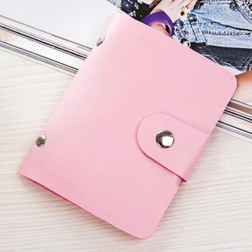Hasp Leather 24 Slots Bits Business Card Bag Card Case Men Women Holders Bank Credit Card Organizer Bags Passport Card Wallet