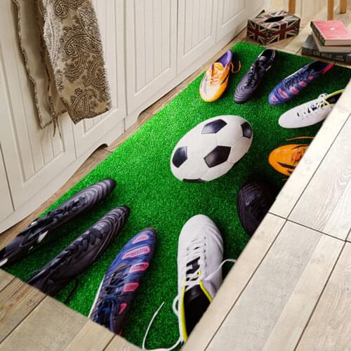 Creative 3D Printing Footbal Field Hallway Carpet and Rugs for Bedroom Living Room Carpet Kitchen Bathroom Anti-Slip Floor Mats