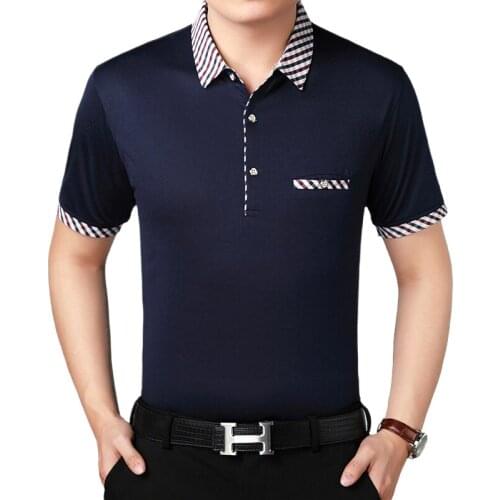 Best Sales Cotton Polyester Cheap Casual Business Slim Fit Plain Middle Age Short Sleeve T-Shirts