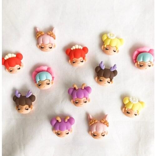 Soft cute sleeping doll cute girl resin patch DIY mobile phone case jewelry earrings accessories material