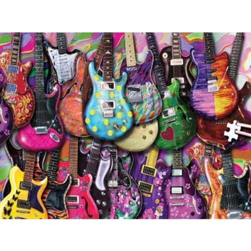 Guitar instrumental music picture diamond painting 5d rhinestone embroidery diamond mosaic cross stitch home decoration N1223