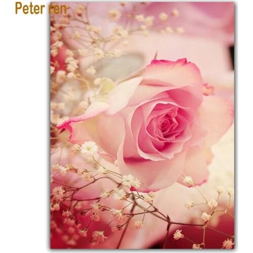 Peter ren Diy Diamond painting Cross stitch kit Diamond embroidery Water Red rose 100% full Square icon 3d Diamond Mosaic crafts