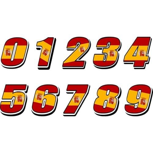 Spain Spanish flagl Car Styling Racing Number Motocross Auto Stickers Bike Waterproof decals 20*20CM