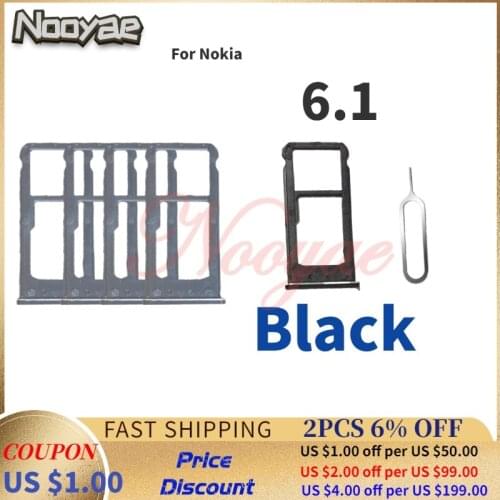 Nokia6.1 SIM Card Slot Holder Replacement For Nokia 6.1 Micro SD Card Slot Tray Socket Adapter ; 10pcs/lot