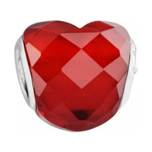 New 925 Silver Love Account Orange Trilateral Zirconium Beads In The Form Of Women Jewelry