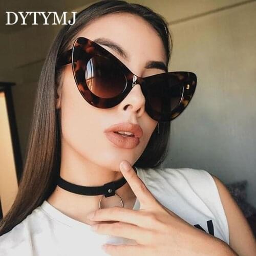 DYTYMJ 2021 Sexy Cat Eye Sunglasses Women Oversized Glasses Women/Men Luxury Brand Eyeglasses Women Leopard Gafas De Sol Mujer