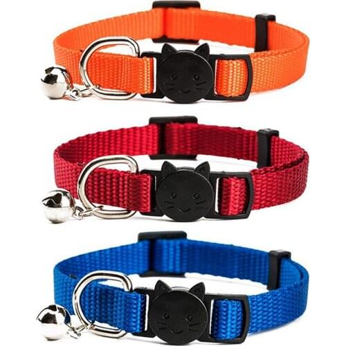 XPangle 3PCS/Lot Cat Collar Breakaway with Bell, Soft Nylon, Quick Release Cat Collars for Kitten Small Dogs Adjustable 7.8-12in