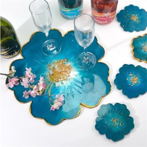 Sakura Tea Tray Coaster Silicone Mold For DIY Epoxy Uv Resin Moulds Tray Jewelry Making Tools