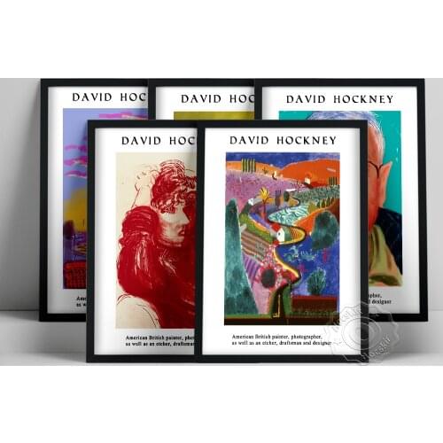 David Hockney Print, Hockney Self Portrait Nichols Canyon Wall Painting, Daily Still Life Poster, Figure Landscape Wall Decor