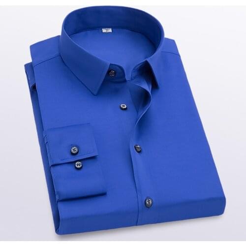 Fashion Mens Long Sleeve Shirt Business Office Formal Shirt Turnover Shirt Large Size Shirts for Men