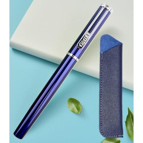 1Pcs luxury 868 Pen Retro black blue red Metal Fountain Pen 0.38mm/0.5mm Nib Matte 3 Colors Professional Business Ink Pen