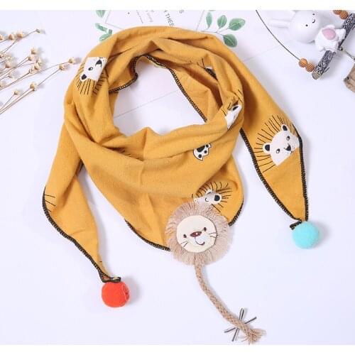 Scarf Children 2018 Fashion Autumn Winter luxury Lion Animal Print Winte/Children/Boys/Girls Scarf lic Cotton Scarf Childrens