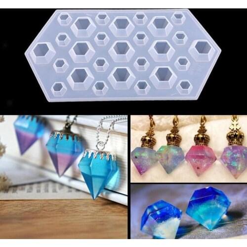 Diamond Shape Silicone Mold Necklace Pendant Jewelry Making DIY Resin Craft Tool new